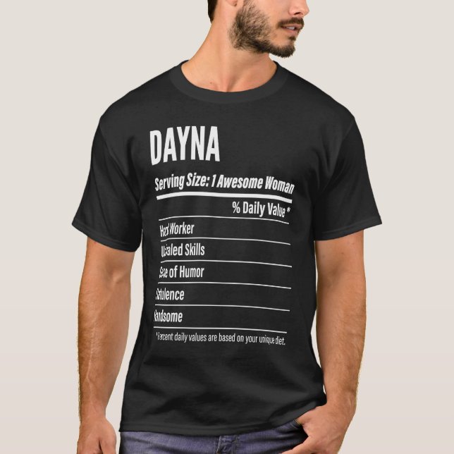 T-shirt Dayna Faits nutritionnels de la portion Calories d (Devant)