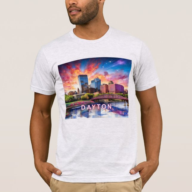 T-shirt Dayton Skyline Graffiti Art (Devant)