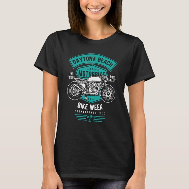 T-shirt Daytona Beach Bike Week Retro Motorcycle 11 (Devant)