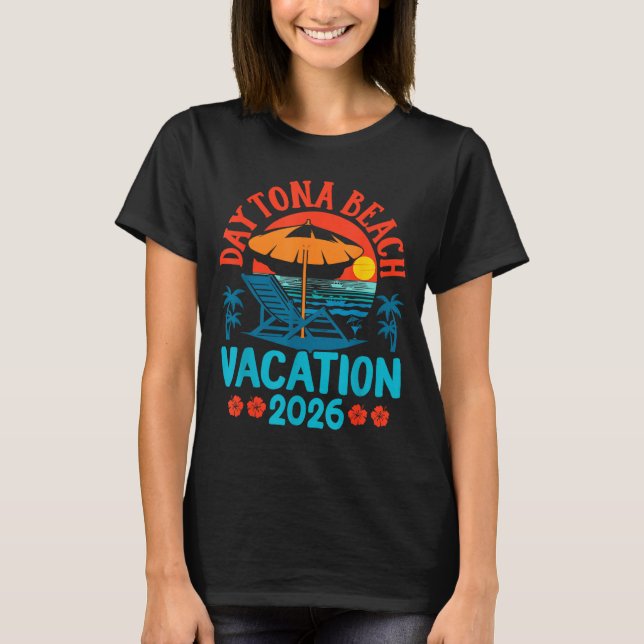 T-shirt Daytona Beach Florida 2026 Family Vacation Summer  (Devant)