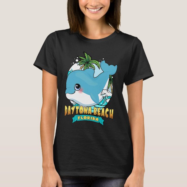 T-shirt DAYTONA BEACH FLORIDA Cute Baby Dolphin Souvenir (Devant)