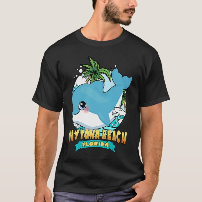 T-shirt DAYTONA BEACH FLORIDA Cute Baby Dolphin Souvenir (Devant)