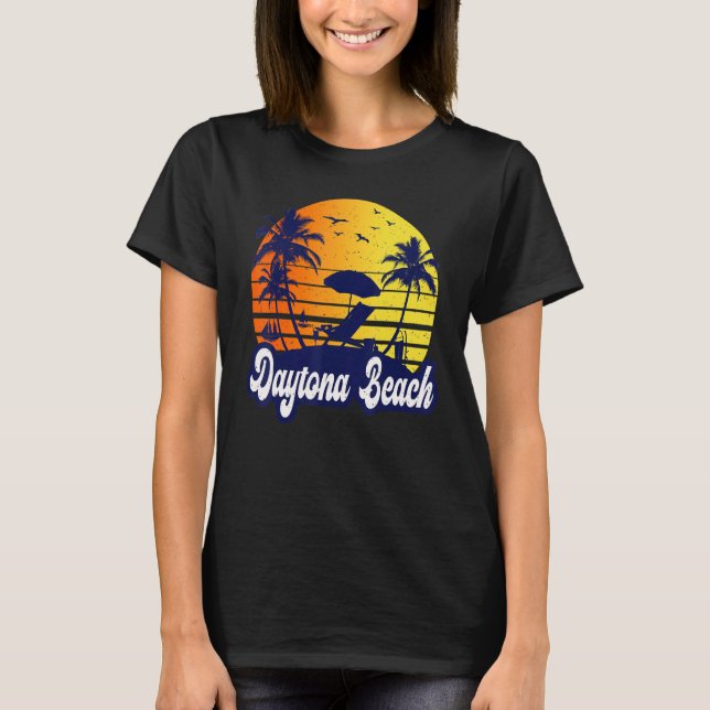 T-shirt Daytona Beach Florida Sunset Beach Retro (Devant)