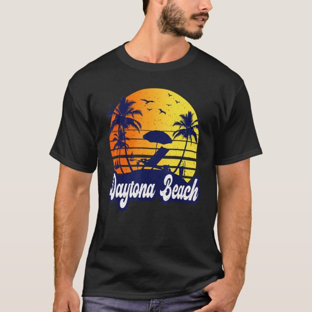 T-shirt Daytona Beach Florida Sunset Beach Retro (Devant)