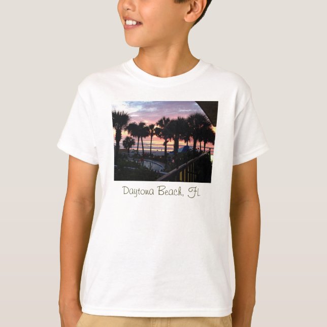 T-shirt Daytona Beach, lever de soleil de FL (Devant)