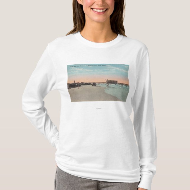 T-shirt Daytona, FL - vue de plage avec des voitures et (Devant)