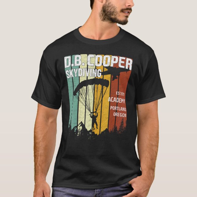 T-shirt Db Cooper Pour Hommes Skydiving Academy (Devant)