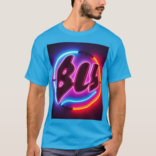 T-Shirt DC bleu Design Néon (Devant)