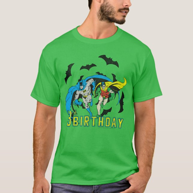T-shirt DC Comics Batman et Robin 3e anniversaire Chauves- (Devant)
