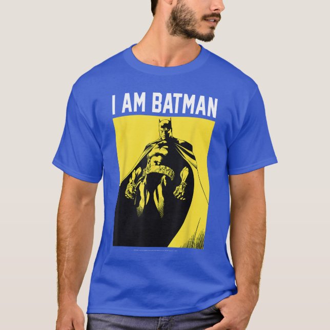 T-shirt DC Comics Je suis Batman Jaune Affiche Remplir Som (Devant)