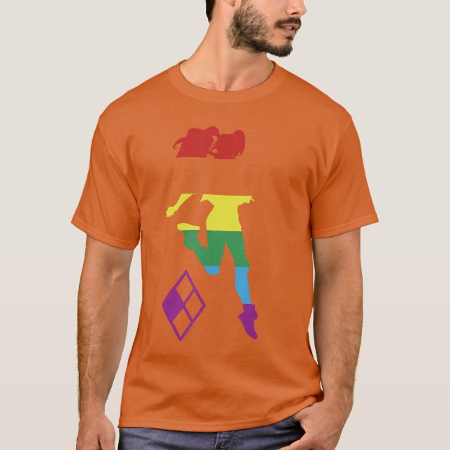 T-shirt DC Comics Pride Justice League Harley Quinn Arc-en (Devant)