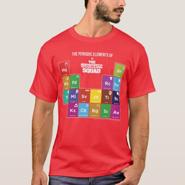 T-shirt DC Comics Suicide Squad Periodic Elements friends (Devant)