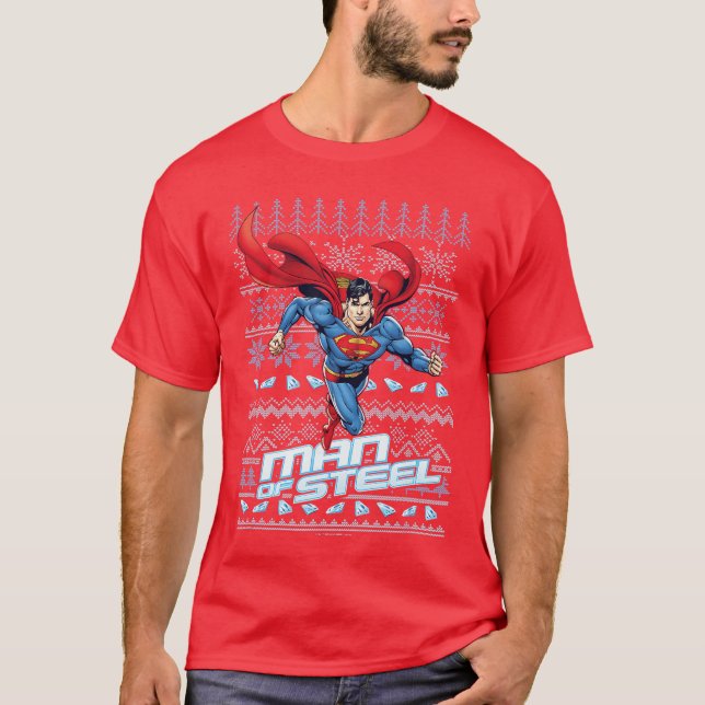T-shirt DC Comics Superman Christmas Man of Steel Strong P (Devant)