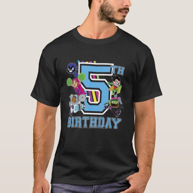 T-shirt DC Comics Titans Ados Go 5e anniversaire (Devant)