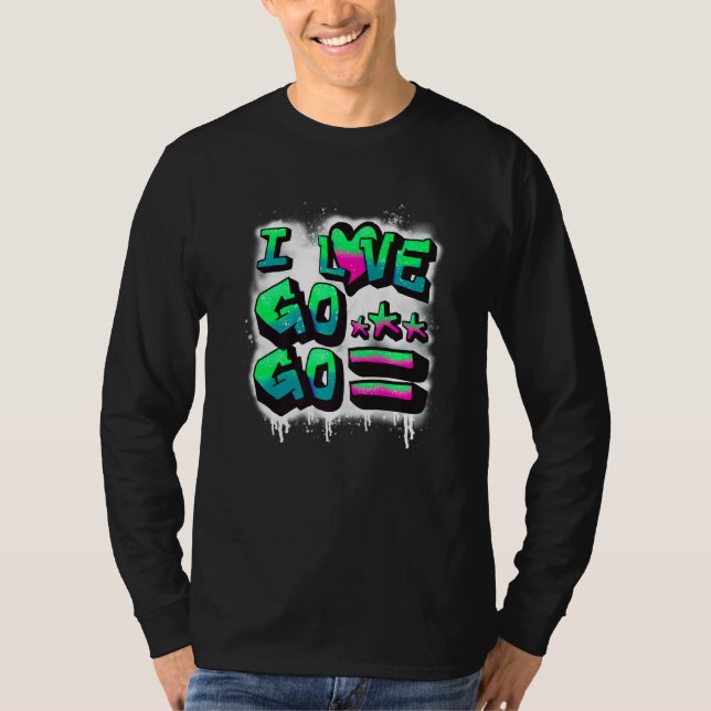 T-shirt Dc I Love Go Go Music Pour Enfants Et Adultes (Devant)