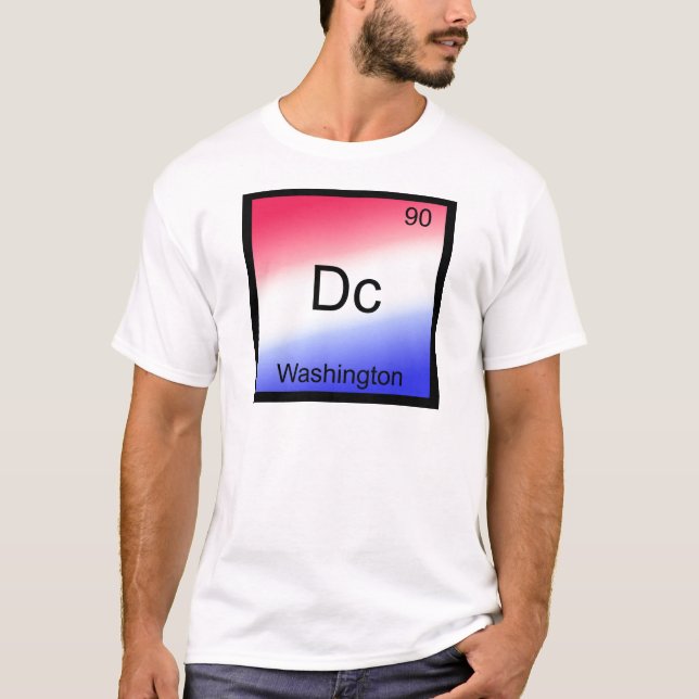 T-shirt Dc - Washington, symbole d'élément chimique (Devant)