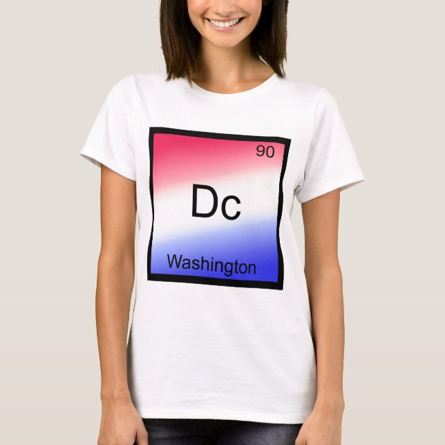 T-shirt Dc - Washington, symbole d'élément chimique (Devant)