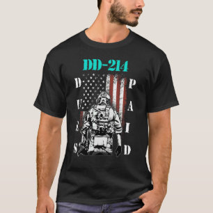 T-shirt Dd 214 Redevances Payées Dd214 Soldat Vétérinaire 