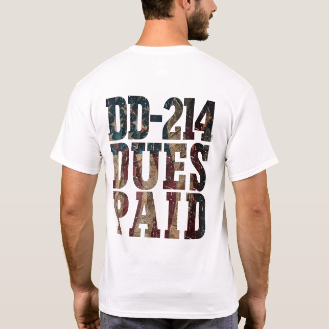 T-shirt DD-214 Redevances payées DD-214 Vétéran militaire  (Dos)