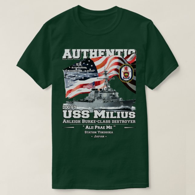 T-shirt DDG69 de l'USS Milius (Design devant)