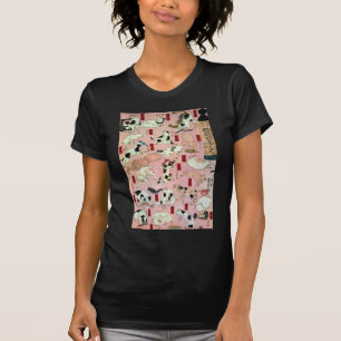 T-shirt ) de 上 de (de 其のまま地口猫飼好五