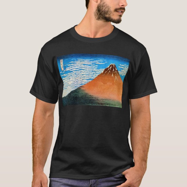 T-shirt ） de 赤富士 de （de 凱風快晴, 北斎 le mont Fuji rouge, (Devant)