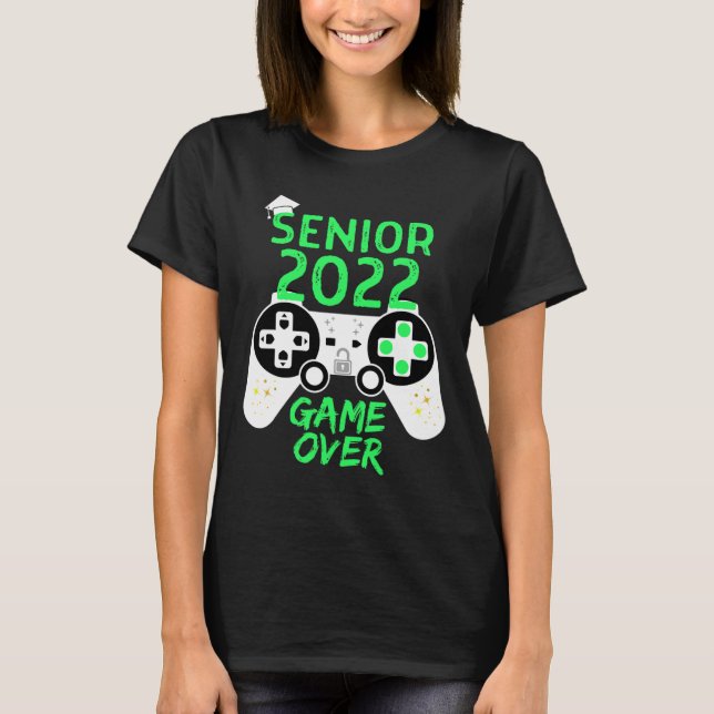 T-shirt De 2022 Jeu Vidéo Senior Sur Le Gamer École Vert (Devant)