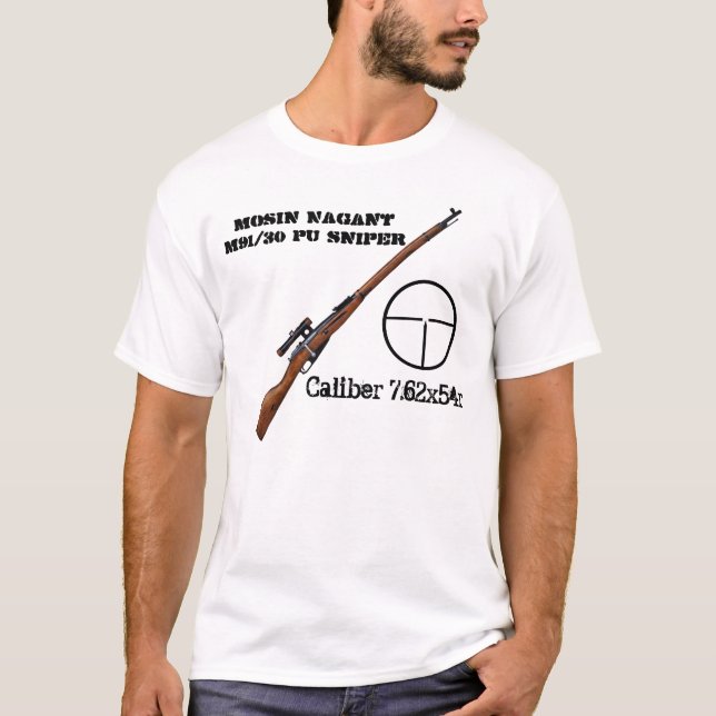 T-shirt de 2ème guerre mondiale de fusil de tireur (Devant)