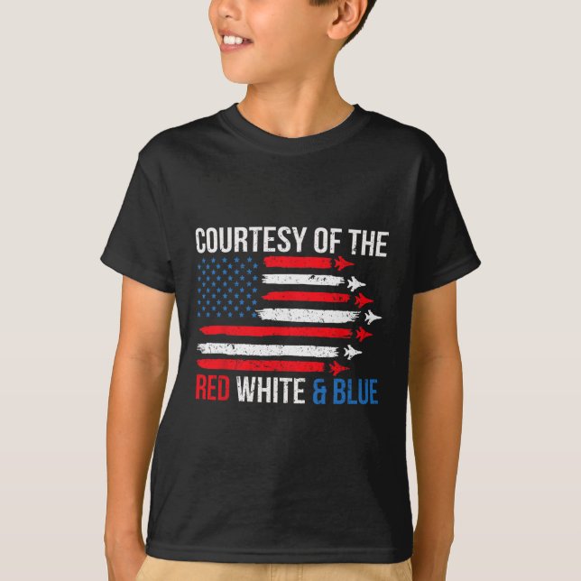T-shirt De 4 juillet Rouge Blanc Et Bleu (Devant)