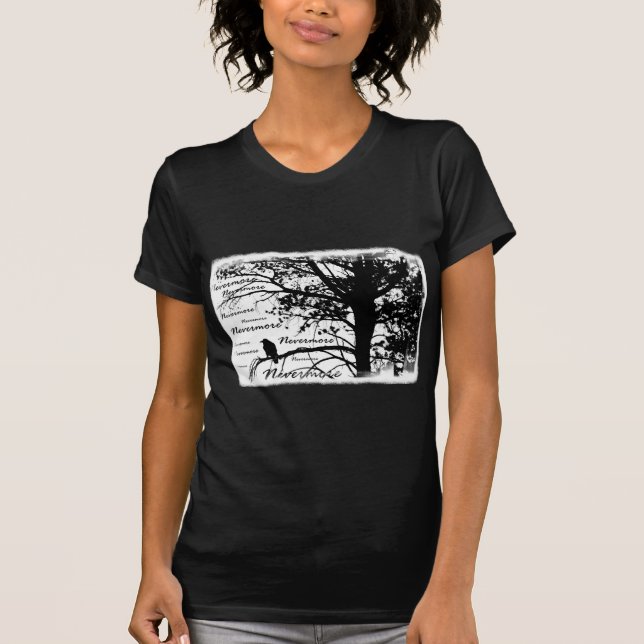 T-shirt De B&W silhouette plus jamais Raven (Devant)