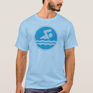T-shirt de bain de bleu et de blanc pour des