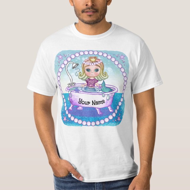 T-Shirt de bain de Sirène heureuse (Devant)