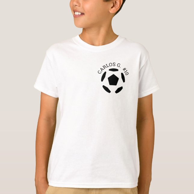 T-shirt de balle de football avec nom personnalisé (Devant)
