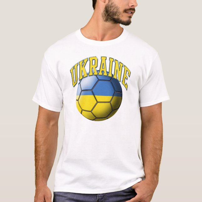 T-shirt de ballon de football de l'Ukraine (Devant)