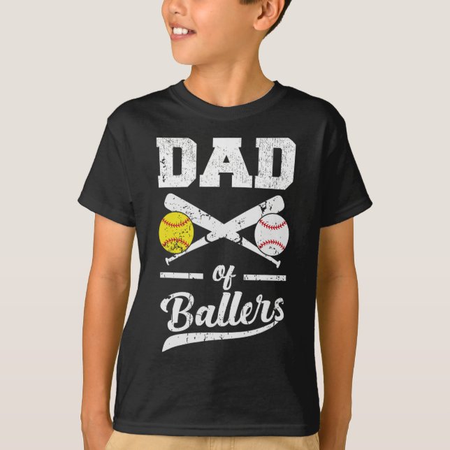 T-shirt De Ballon Papa De Baseball Et Joueur De Softball P (Devant)