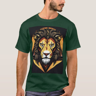 T-shirt de bande de musique Lion géométrique