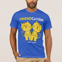T-shirt de bande dessinée de chat de Friendcation
