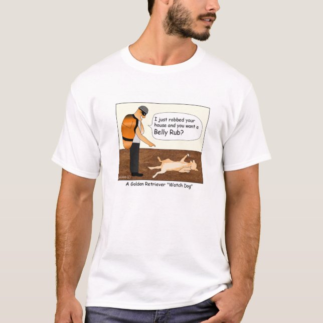 T-shirt de bande dessinée de chien de garde de (Devant)