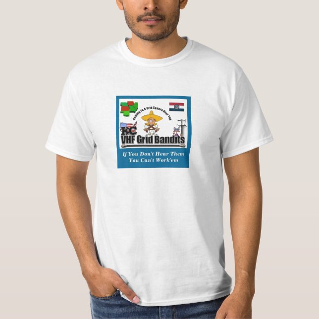 T-shirt de bandit de grille de VHF de kc avec la (Devant)