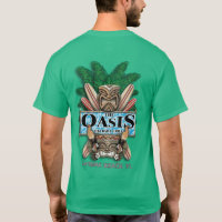 T-shirt de bar et grill de Tiki d'oasis (couleur)