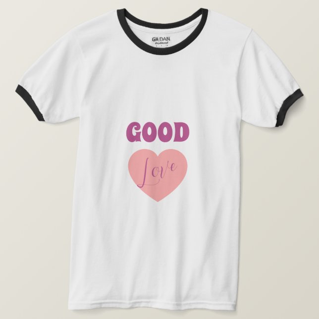 T-Shirt de base à anneau (Noir/Blanc Vivid) (Design devant)