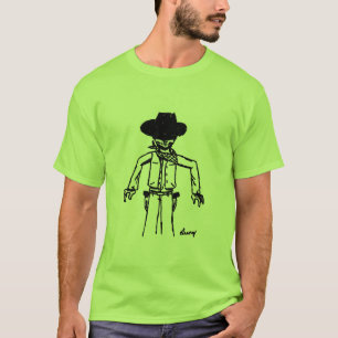 T-shirt de base adulte de croquis de cowboy - plus