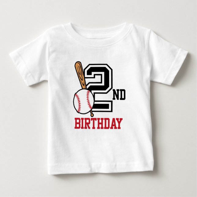 T-shirt de base-ball pour bébé personnalisé 2e ann (Devant)