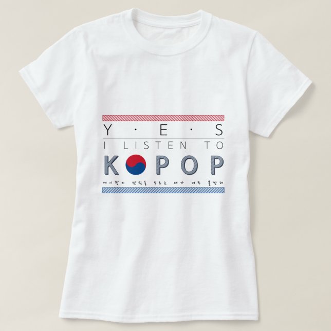 T-shirt de base d'auditeur de Kpop d'amant de (Design devant)