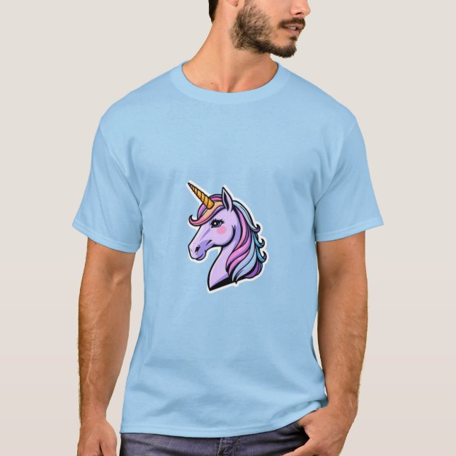 T-shirt de base de licorne pour hommes (Devant)