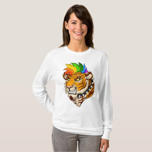 T-shirt de base de Lonsleeve des femmes de tigre