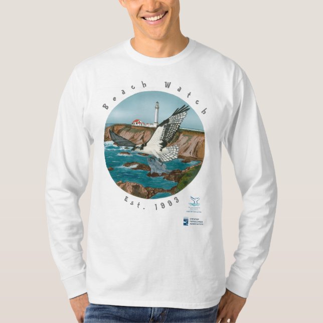 T-shirt de base de LS avec l'avant de balbuzard de (Devant)