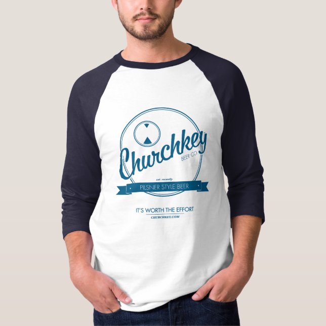 T-shirt de base de raglan de la douille des hommes (Devant)