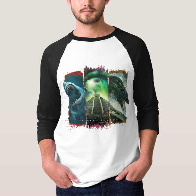 T-shirt de base de raglan de la douille des hommes (Devant)