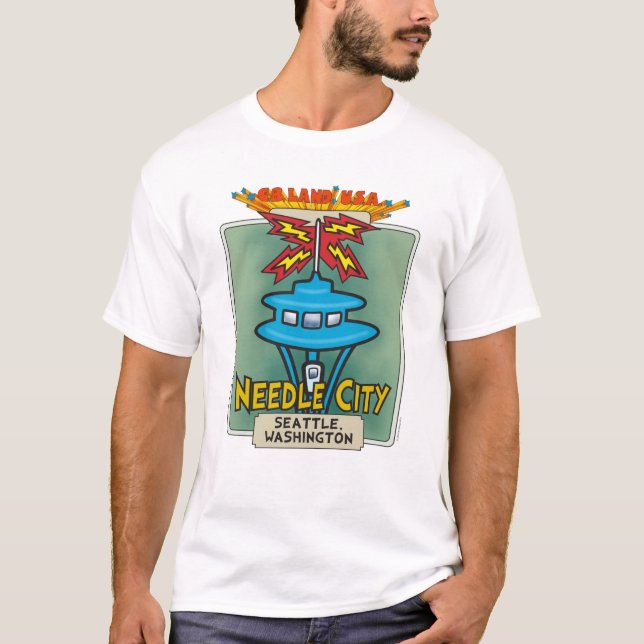 T-shirt de base de ville d'aiguille (Devant)